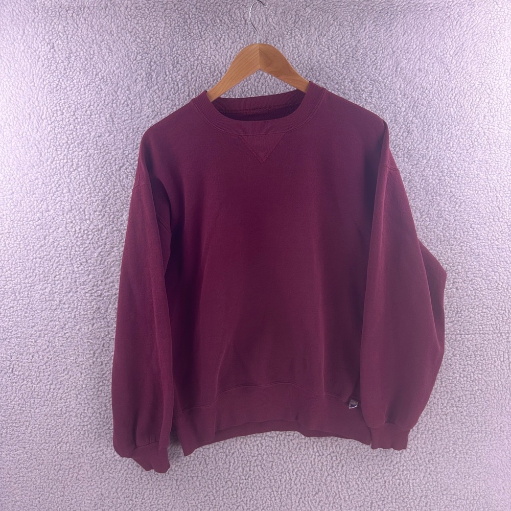 Vintage Russell Athletic Sweatshirt Mens XL Burgundy Maroon V-Stitch Made in USA